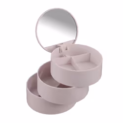 WENKO Tour cosmétique avec mirroir 3 compartiments Rose