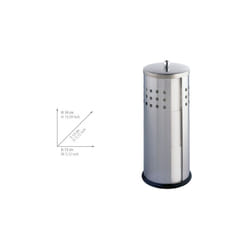 Rangement papier toilette Ancona, Stockeur papier toilette, 3 rouleaux, acier inox, ø 13x34 cm, mat - Wenko