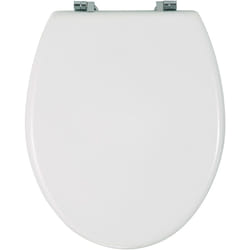 Wenko - Abattant wc Bali Fixation acier inox, Lunette wc résistante et entretien facile, Antibactérien, mdf résistant à l'humidité, 35 x 42 cm, Blanc