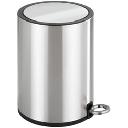 Wenko - Poubelle Monza 3L inox brillant abattant doux salle de bain design avec couvercle intégrée et beutelhalter petite poubelle salle de bain en