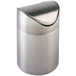Wenko - Poubelle Otranto inox satiné 3 litres 16 cm salle de bain poubelle cosmétique design petite poubelle de salle de bain poubelle à bascule inox