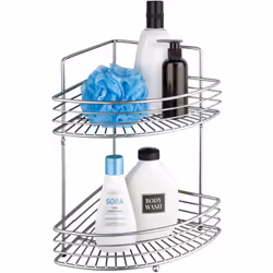 Description générale L'étagère d'angle de salle de bain Milano à deux niveaux est un accessoire pratique et élégant pour opti ...