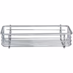L'étagère murale de salle de bain gain de place Milano en chrome offre un grand espace de rangement pour les accessoires de b ...