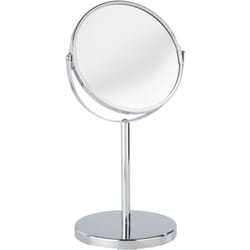 Miroir grossissant x3 Assisi, miroir grossissant sur pied, ø 16 cm, Acier, 18,5x34,5x15 cm, Chromé - Wenko