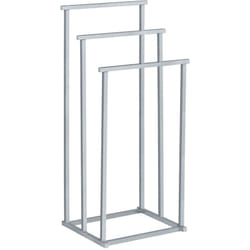 Porte serviette salle de bain sur pied, Quadro, 3 barres porte serviette, Acier inoxydable, 38x84,5x32,5 cm, brillant - Wenko