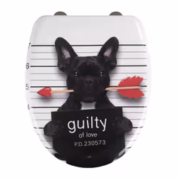 WENKO Guilty Dog, Allongé, Abattant souple, Noir, Rouge, Blanc, Duroplast, 1,92 kg, 38 cm