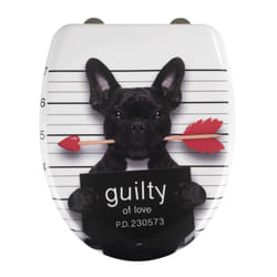 WENKO Guilty Dog Abattant souple Duroplast Noir, Rouge, Blanc
