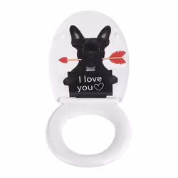 WENKO Guilty Dog Abattant souple Duroplast Noir, Rouge, Blanc