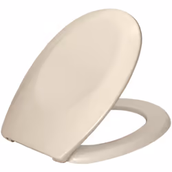 Un classique pour la salle de bain - l'abattant WC beige Bergamo avec son couvercle convexe, et sa jolie forme tout en courbe ...