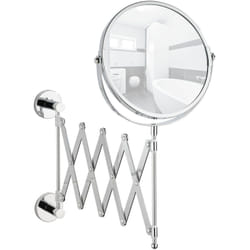 Miroir grossissant mural, miroir grossissant x3 bras télescopique, Power-Loc® fixation sans perçage, Elegance, Acier , Ø15 cm, brillant - Wenko