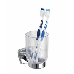 WENKO 17897100 Argent, Transparent Support de brosse à dent monté au mur