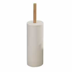 WENKO Ensemble WC Vico Forme Fermeé Forme fermée, Support et brosse pour toilettes, Beige, Bambou, Polyrésine, 100 mm, 100 mm ...