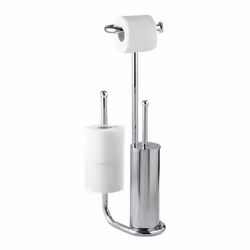 WENKO Ensemble WC sur pied Universalo Chrome, Support et brosse pour toilettes, Chrome, Acier inoxydable, 230 mm, 200 mm, 635 ...