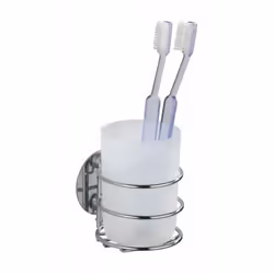 Porte Brosse à Dents - WENKO - Turbo-Loc® - Fixation sans perçage - Acier - Plastique - Blanc brillant