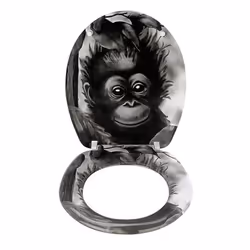 WENKO 18796100 siège de toilette Abattant rigide Duroplast, Acier inoxydable Noir, Blanc