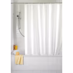 WENKO Rideau de douche Blanc Uni lavable 120 x 200 cm