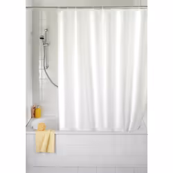 WENKO Rideau de douche Blanc Uni lavable 120 x 200 cm
