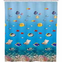 Cet univers sous-marin coloré confère à la salle de bain plus de vie et de fraîcheur. Le rideau d'une largeur de 180 cm est a ...