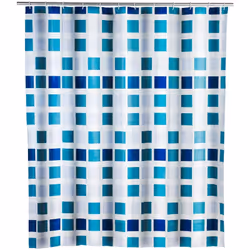 Le rideau de douche d'entretien facile Mosaïque confère une note de couleur à la salle de bain. Il est fabriqué en film plast ...
