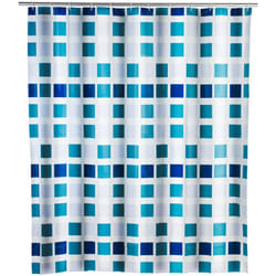 Rideau de douche Original Mosaique, rideau de douche 180x200 cm, waterproof, 12 anneaux rideau de douche en plastique blanc inclus, peva matériau