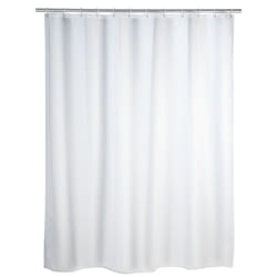 WENKO Rideau de douche Uni White lavable 120 x 200 cm