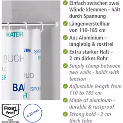 Installation rapide et facile du rideau de douche ou de baignoire - la barre de douche télescopique résout souplement le prob ...