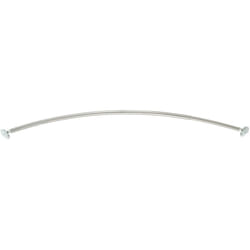 Wenko - Barre de Douche télescopique arrondie Télescopique de 110 à 200 cm, Fixation inclus, Finition chromée, Alu inox, 2.5 cm, 110-200 cm, Argent
