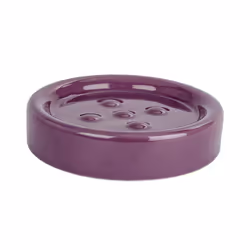 WENKO Porte-savon Polaris Purple céramique, Violet, Vitrocéramique, 110 mm, 110 mm, 25 mm, 250 g