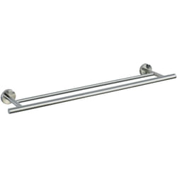 Wenko - Porte Serviette Salle de bain mural, 2 Barres porte serviettes Duo Bosio, acier inox, 60x5,5x14 cm, mat
