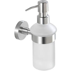 Wenko - Distributeur de savon liquide mural Bosio, verre et fixation en acier inox, capacité 200 ml, 7x18x11 cm, mat