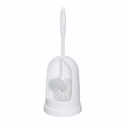 WENKO 19620100, Support et brosse pour toilettes, Blanc, Plastique, Plastique, 400 mm, 14 cm