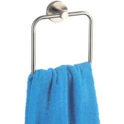 WENKO Porte Serviette Salle de Bain mural, Anneau porte serviettes Bosio, acier inox, 16x18x5 cm, mat