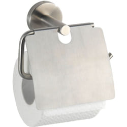 Support papier toilette mural, porte papier toilette avec couvercle, Bosio, acier inox, 15x13,5x7 cm, mat - Wenko