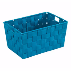 WENKO Panier de salle de bains Adria S, pétrole plástico tejido, Panier de rangement, Essence, Rectangulaire, Polyuréthane (P ...