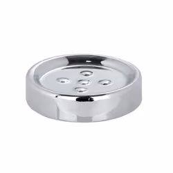 WENKO Porte-savon Polaris Chrome céramique, Chrome, Vitrocéramique, 110 mm, 110 mm, 25 mm, 214 g
