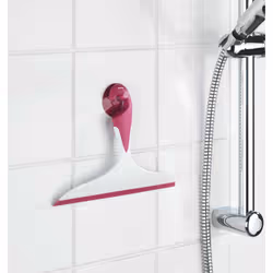 WENKO 20176100 Raclette de douche à une seule lame Rose, Blanc