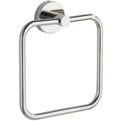 Porte Serviette Salle de Bain mural, Anneau porte serviettes Bosio Shine, acier inox, 16x18x5 cm, brillant - Wenko