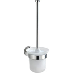 Porte brossee wc Wenko Bosio Shine inox brillant brosse en verre dépoli design murale support brosse wc inox sans percer avec fixation murale incl.