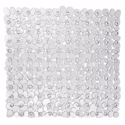 WENKO Tapis de douche Paradise Transparent 54 x 54 cm, Transparent, Monochromatique, Rectangulaire, Chlorure de polyvinyle, 5 ...