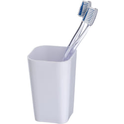 Porte brosse à dents, gobelet salle de bain, Candy, Plastique, 3x11x7,3 cm, Blanc - Wenko