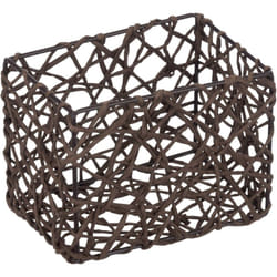 Wenko - Panier salle de bain Curly, rangement salle de bain, Cellulose, 15x11x10,5 cm, marron