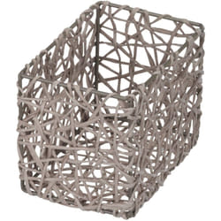 WENKO Panier salle de bain Curly, rangement salle de bain, Cellulose, 15x11x10,5 cm, taupe
