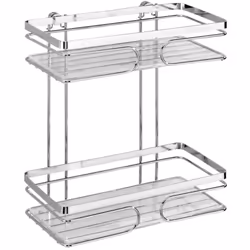 Découvrez l'étagère murale 2 étagères Premium de WENKO, un accessoire de bain en inox de qualité supérieure qui allie design  ...