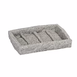 WENKO Nature Porte-savon Granite, Gris, Polyrésine, 135 mm, 91 mm, 22 mm, 264 g