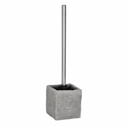WENKO Ensemble WC Granite, Support et brosse pour toilettes, Gris, Polyrésine, 103 mm, 103 mm, 395 mm