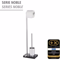 La série d'accessoires de salle de bain Noble Noir se caractérise par son élégance et la clarté de ses lignes. Tous les acces ...