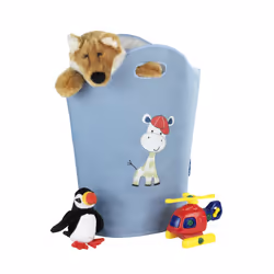 WENKO Kids Gerry panier à linge 24 L Ovale Polyester, Polypropylène (PP) Bleu