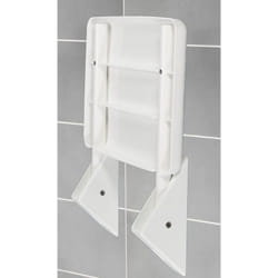 Siège de douche repliable Secura Wenko certifié tüv/gs, gain de place , capacité 120 kg , Plastique abs et aluminium, 35x19x36cm, Blanc