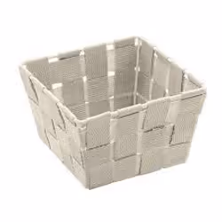 WENKO Adria Mini, Panier de rangement, Gris, Carré, Plastique, Polypropylène (PP), Monochromatique, Salle de bains, Toilettes