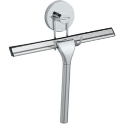 Raclette de douche et support mural Wenko Fixation Vaccum-Loc® sans perçage, repositionnable, Charge jusqu'à 33kg, Acier inox, 25x 24,5x5 cm, Argent